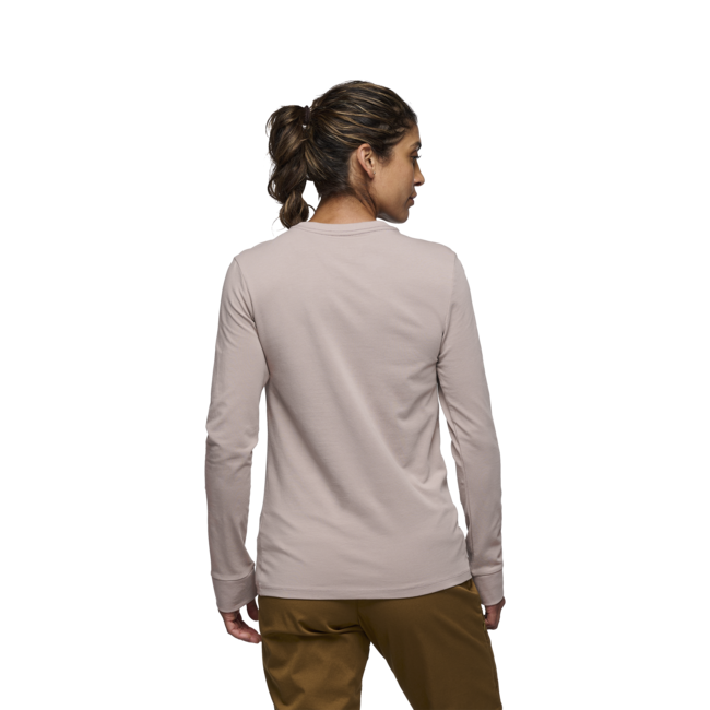 Black Diamond Women's Heritage Wordmark Long Sleeve Shirt, Pale Mauve