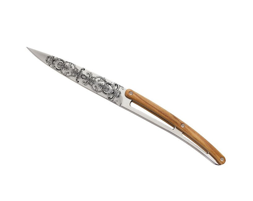 Deejo Tattoo set di 6 coltelli da bistecca finitura lucida legno d'oliva Grand Siecle
