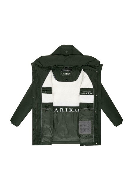 Marikoo Delilah16 giacca invernale da donna con cappuccio, verde oliva scuro