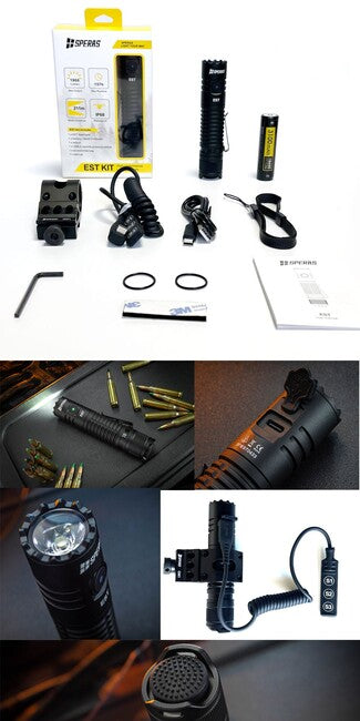 Speras Airsoft Rechargeable Flashlight EST Kit 1900LM 211m