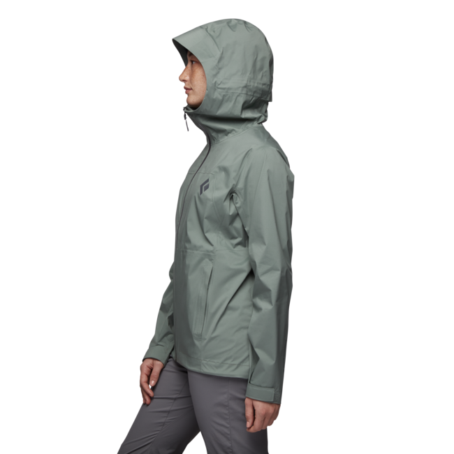 Black Diamond Stormline Stretch Rain Shell da donna giacca, verde alloro