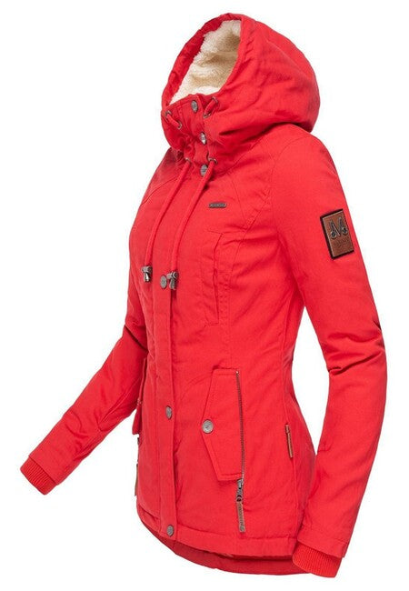 Marikoo BIKOO giacca invernale con cappuccio da donna, rosso