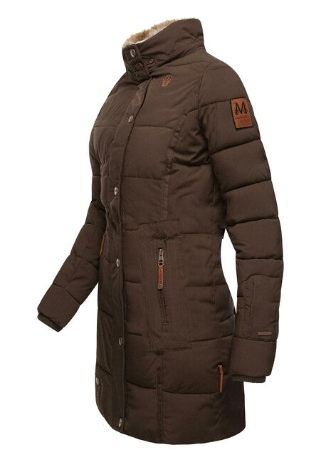 Marikoo Lieblings Jacke giacca invernale da donna con cappuccio, marrone scuro