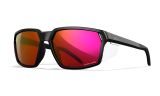 Wiley X Sierra Sunglasses, Red Mirror Captivate, Gloss Black