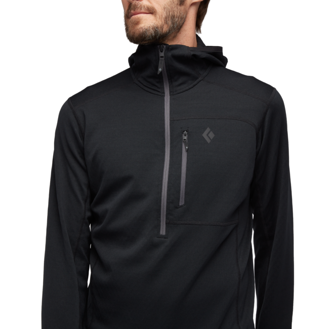Black Diamond Coefficient felpa da uomo con cerniera, nera