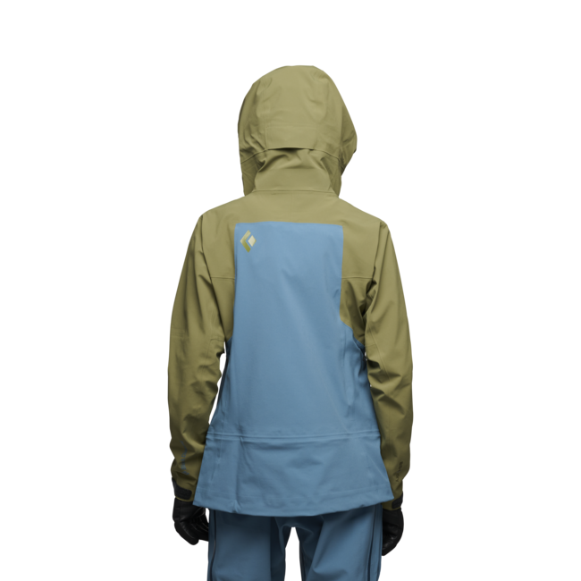 Black Diamond Recon Stretch Ski Shell giacca da sci da donna, verde falesia e blu torrente