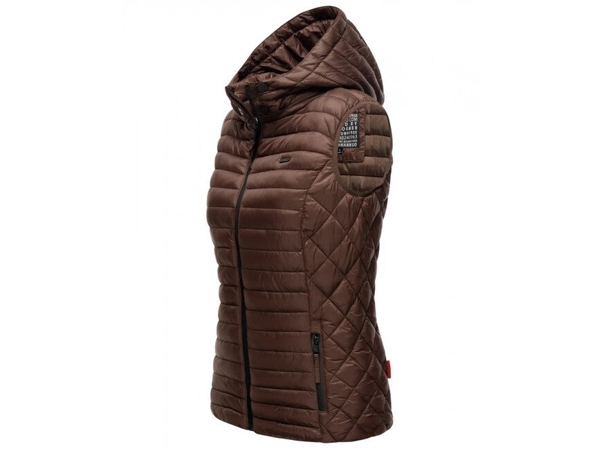 Marikoo HASENPFOTE gilet di transizione da donna, color cioccolato scuro