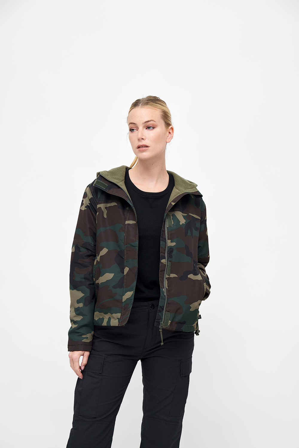 Brandit Windbreaker Frontzip dámska bunda, Woodland