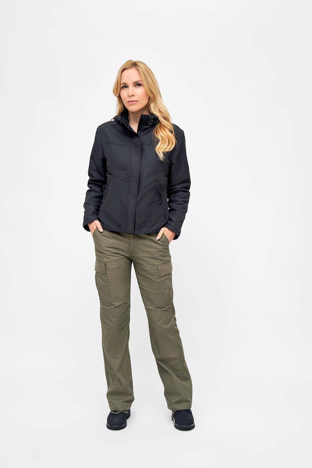 Brandit Windbreaker Frontzip dámska bunda, čierna