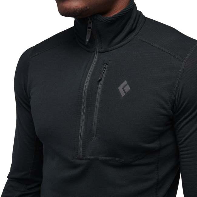 Black Diamond Coefficient Lt maglietta a maniche lunghe da uomo con cerniera, nero