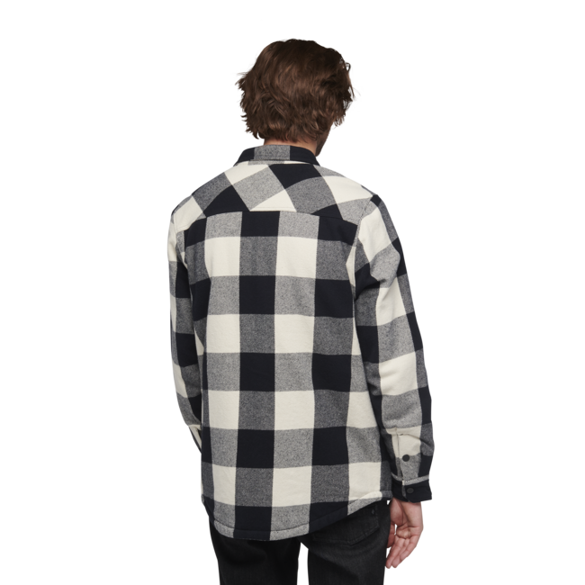 Black Diamond Project Lined Flannel camicia di flanella da uomo, plaid bianco/nero