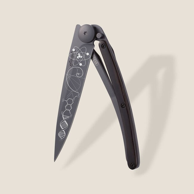 Deejo Tattoo coltello di chiusura Legno di ebano nero, Scienza