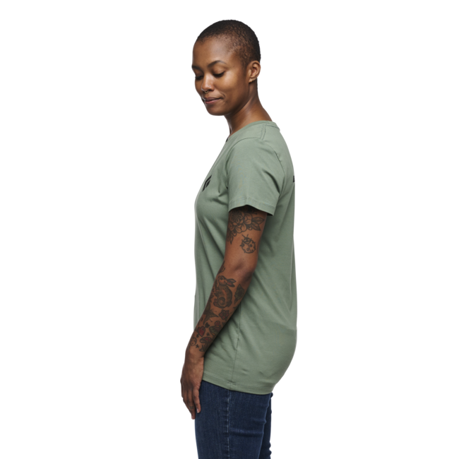 Black Diamond T-shirt a manica corta da donna per alpinisti, verde alloro