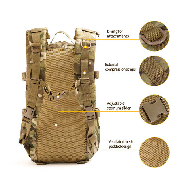 Leguon Hawk zaino tattico 16L, nero