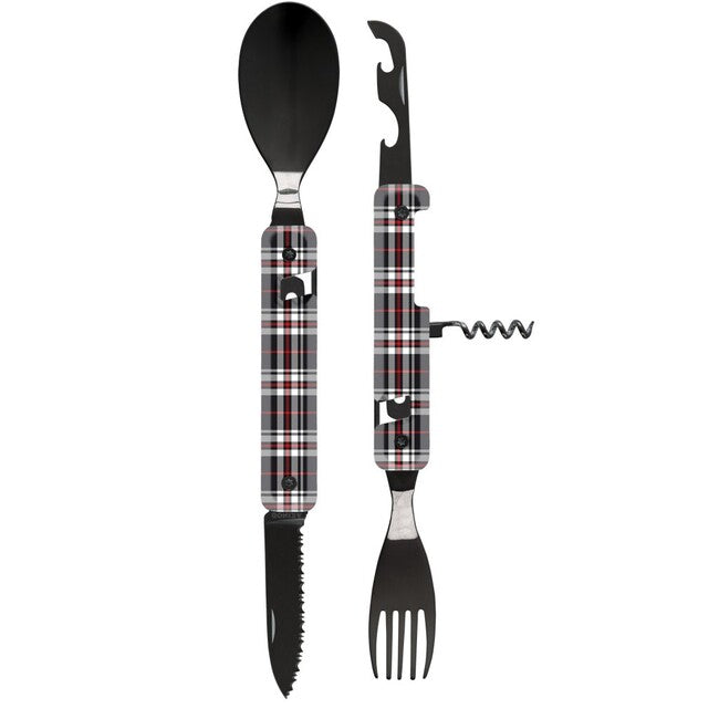 Akinod A02B00013 set multifunzione 13h25, finitura a specchio nera blu Tartan