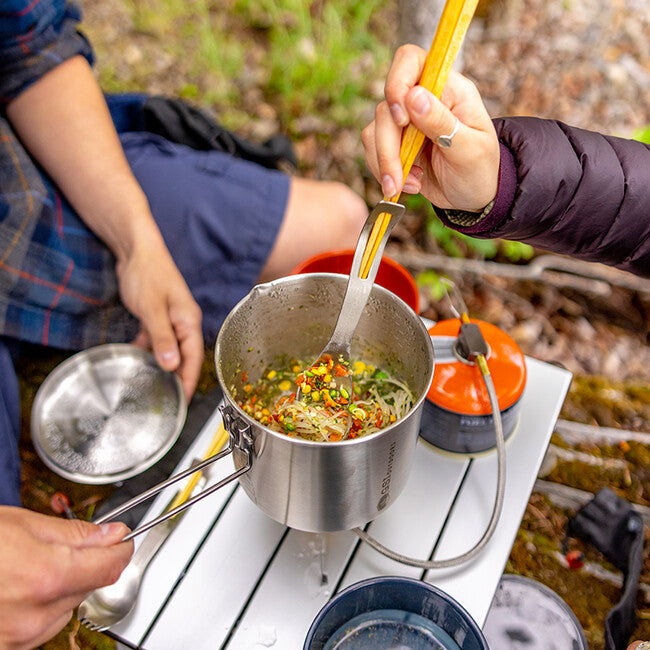GSI Outdoors Glacier forchetta in acciaio inox con bacchette in legno