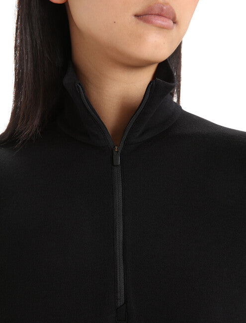 Icebreaker 260 Tech felpa termica zippered donna, nera