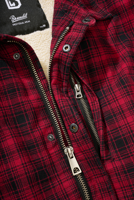 Brandit Classic Sherpa giacca, nero-rosso