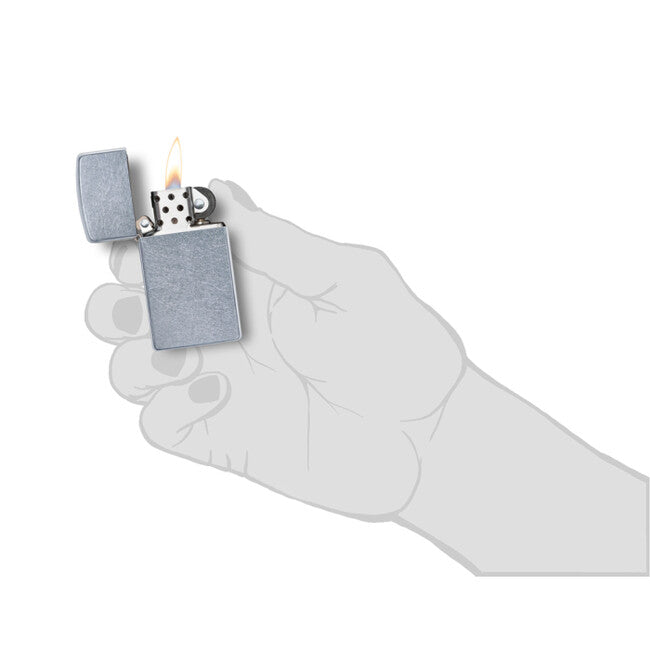 Zippo Accendino a benzina, slim street chrome