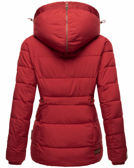 Marikoo Nekoo giacca invernale da donna con cappuccio, rosso scuro