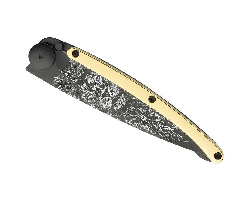 Deejo Coltello di chiusura ORO Tattoo Oro giallo 23 carati Leone