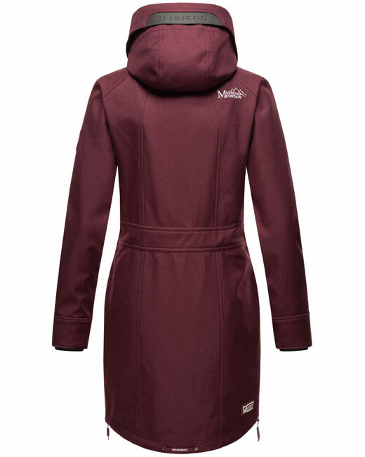Marikoo Racquelle giacca softshell da donna con cappuccio, vino