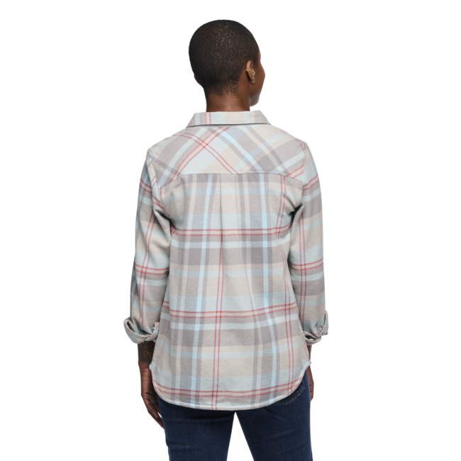 Black Diamond Women's Project Flannel Shirt, Pewter-Belay Blue Plaid