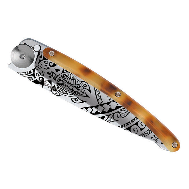 Deejo Tattoo Coltello di chiusura Specchio di tartaruga Guscio di tartaruga Polinesia