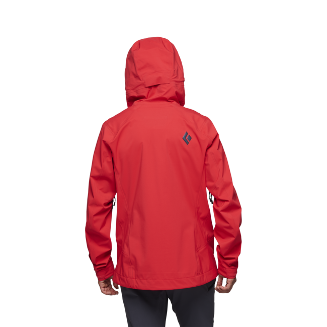 Black Diamond Highline Stretch Shell giacca impermeabile da donna, rossa corallo