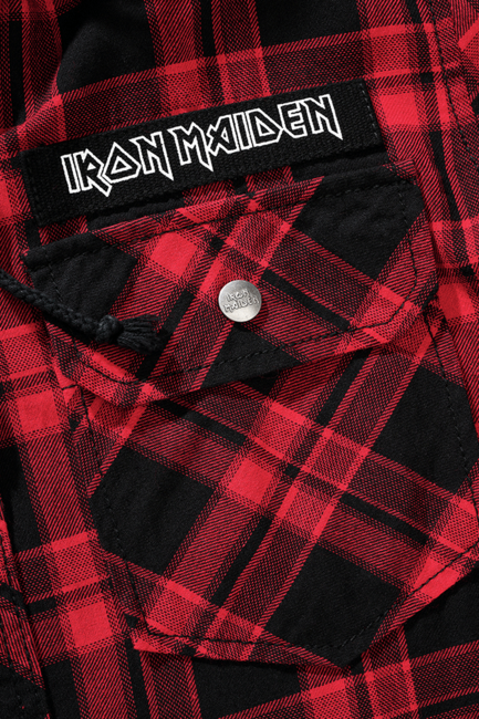 Brandit Eddy camicia con cappuccio, rosso scuro e nero