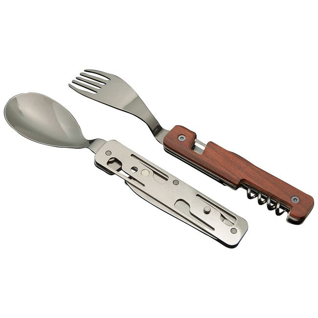 Akinod A02M00005 posate multifunzione 13h25, legno di corallo, specchio lucido