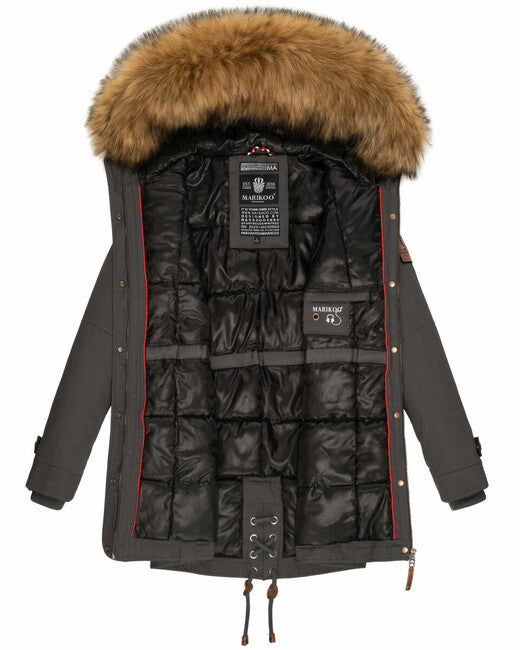 Marikoo La Viva Princess giacca invernale da donna con cappuccio, antracite