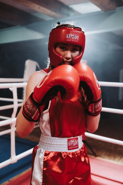 Katsudo Set da boxe Katsudo con canotta e pantaloncini, rosso
