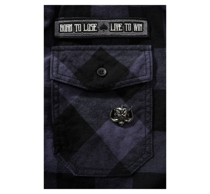 Brandit Motörhead camicia a maniche lunghe, nero-grigio