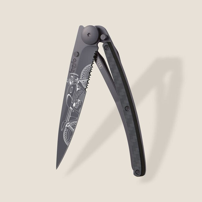 Deejo Café Racer coltello serration nero
