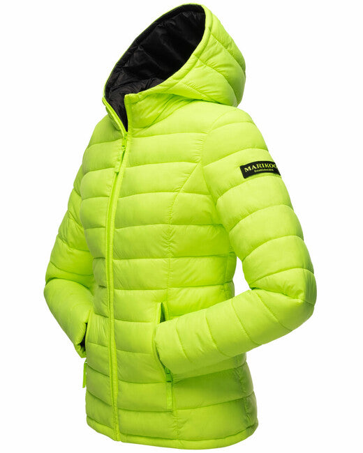 Marikoo Lucy giacca transitoria da donna con cappuccio, verde neon