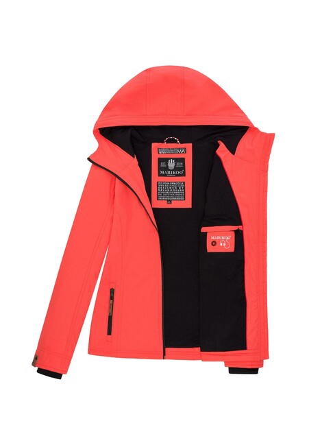 Marikoo BROMBEERE giacca da donna primaverile con cappuccio, rosa corallo