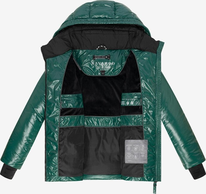 Navahoo Eisglanz giacca invernale da donna con cappuccio, evergreen