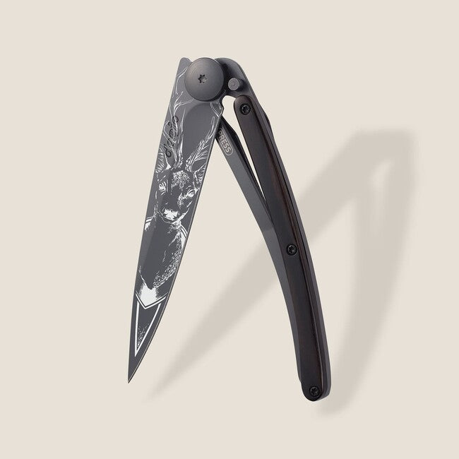 Deejo Natura in legno di ebano nero Cervo coltello di chiusura