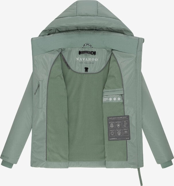 Navahoo Flüsterfee 14 giacca invernale da donna con grande cappuccio, smokey mint