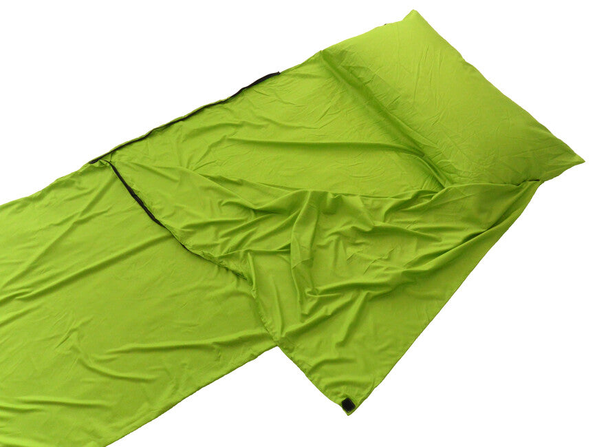 Origin Outdoors Fodera per sacco a pelo rettangolare in microfibra, verde