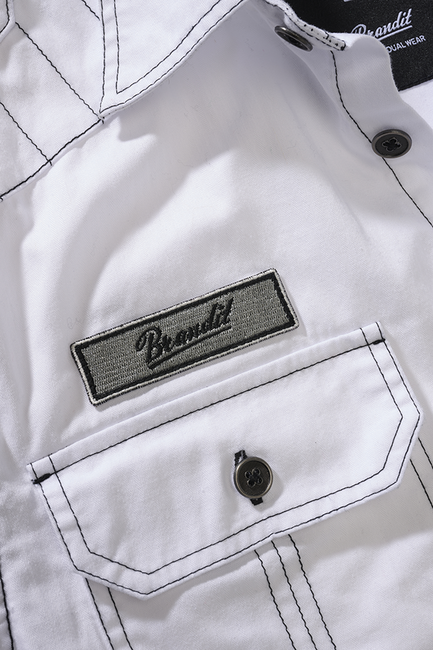 Brandit Luis Vintage camicia a maniche lunghe, bianco