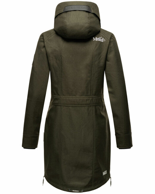 Marikoo Racquelle giacca softshell da donna con cappuccio, oliva