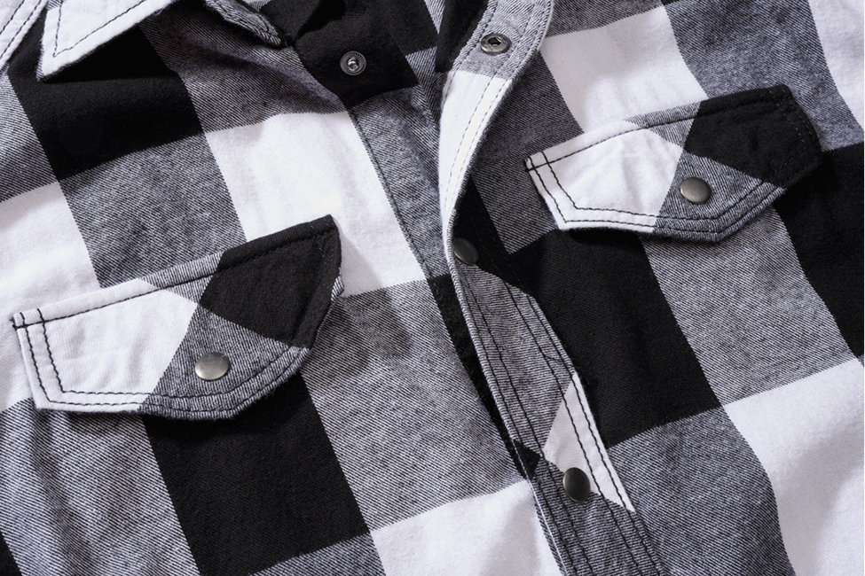 Brandit Check camicia senza maniche, bianca e nera