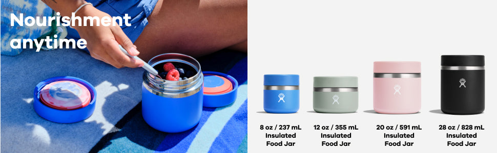 Hydro Flask Food Thermos 8 OZ Barattolo isolato per alimenti 237 ml, nero