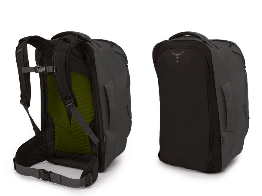 Osprey Farpoint 55 zaino da viaggio, grigio visione tunnel