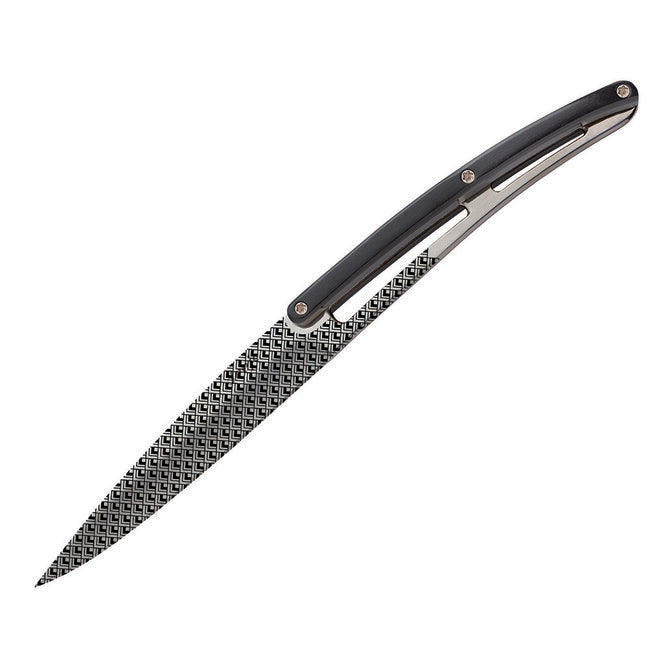 Deejo set di 6 coltelli lama lucida manico nero ABS design Geometria