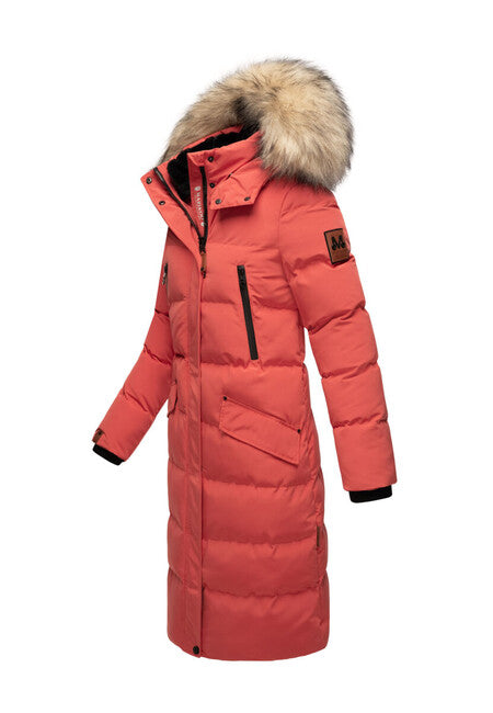 Marikoo Schneesternchen giacca invernale da donna con cappuccio, rossa