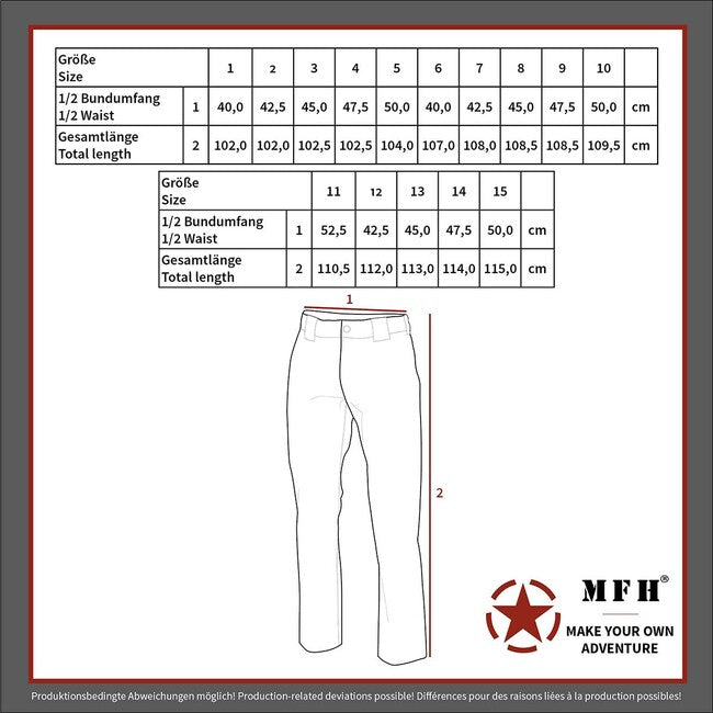 MFH BW Pantaloni in fustagno, neri