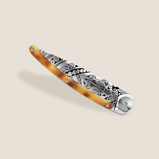 Deejo Tattoo tartaruga polinesiano coltello di chiusura